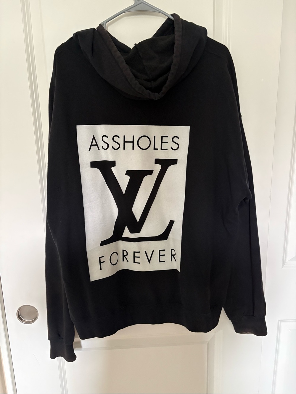 Assholes Live Forever Black Graphic Hoodie Louis Vuitton